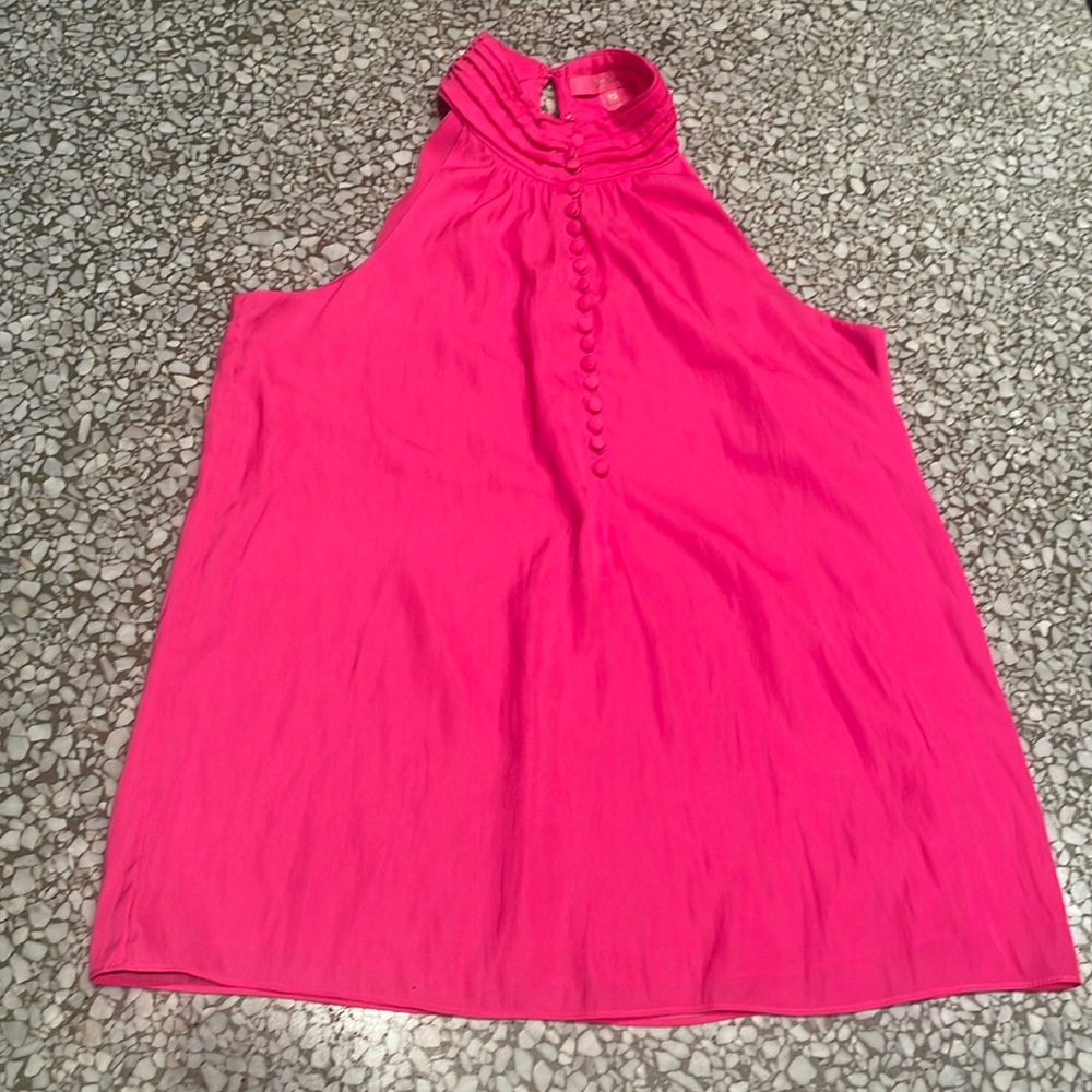 Lily Pulitzer hot pink sleeveless blouse with buttons XS